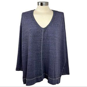 Free People Movement Burnout Open Seam Lightweight Flowy V-neck Top Medium NWT
